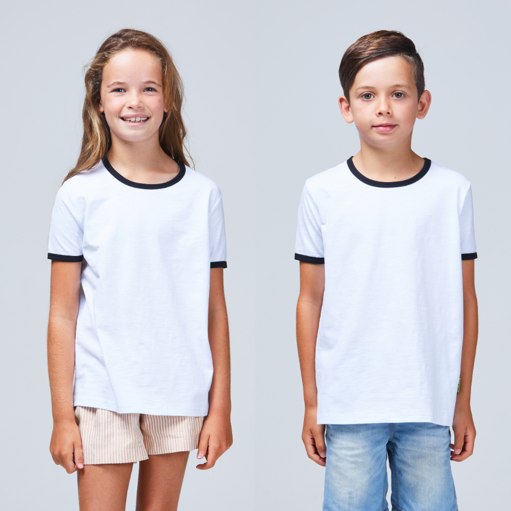 kids contrast tee black and white