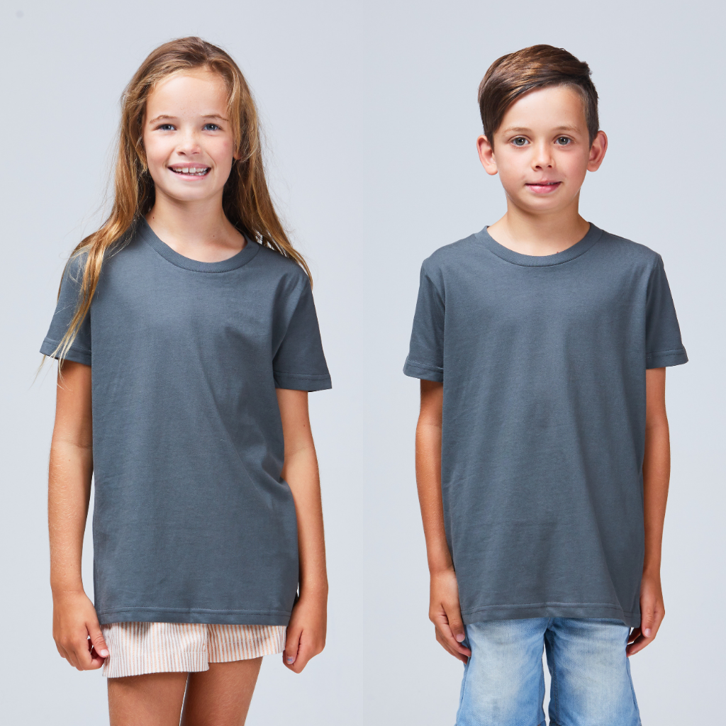 kids basic tee charcoal grey