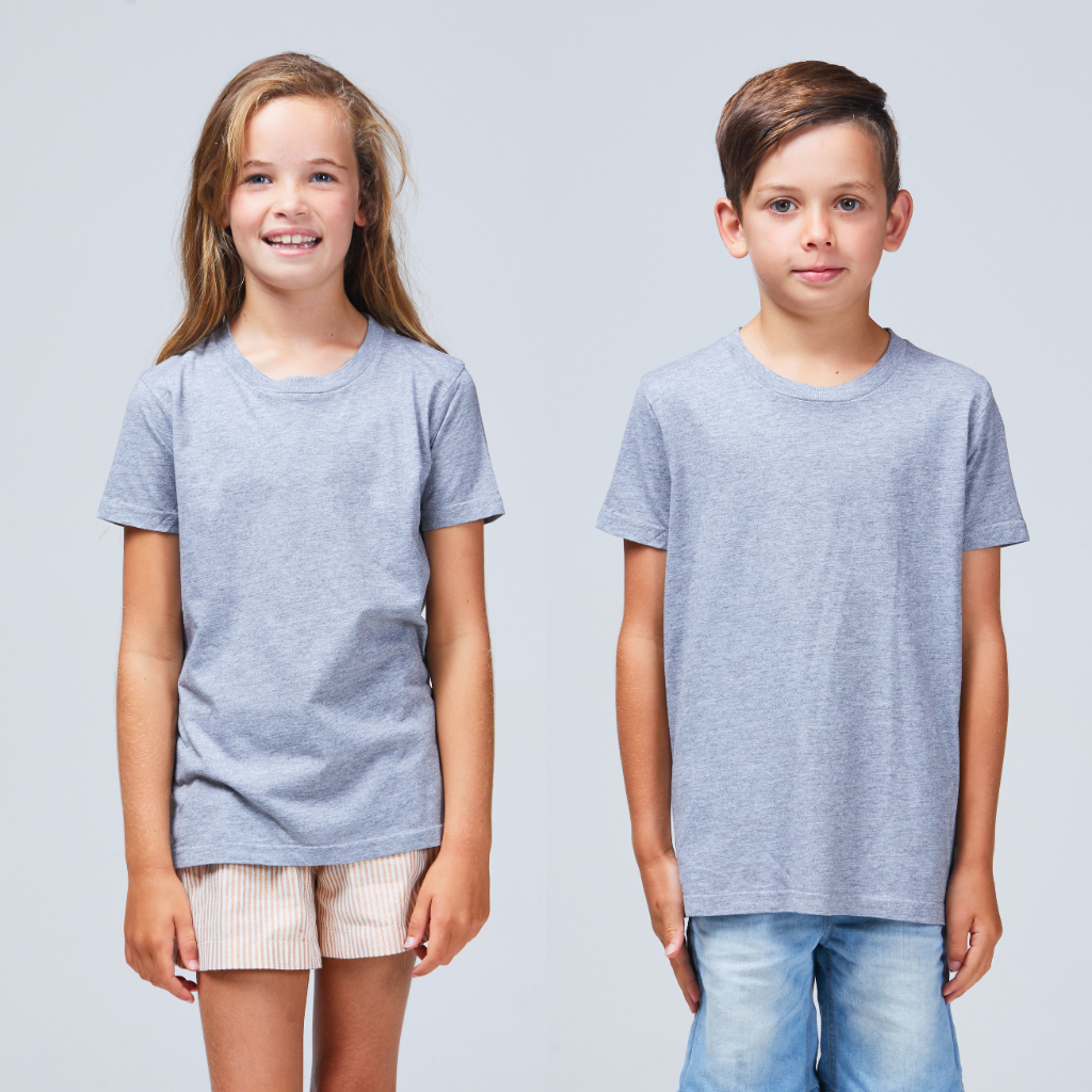 kids basic tee grey marle