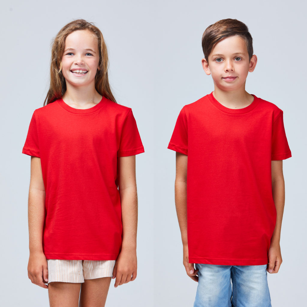 kids basic tee red