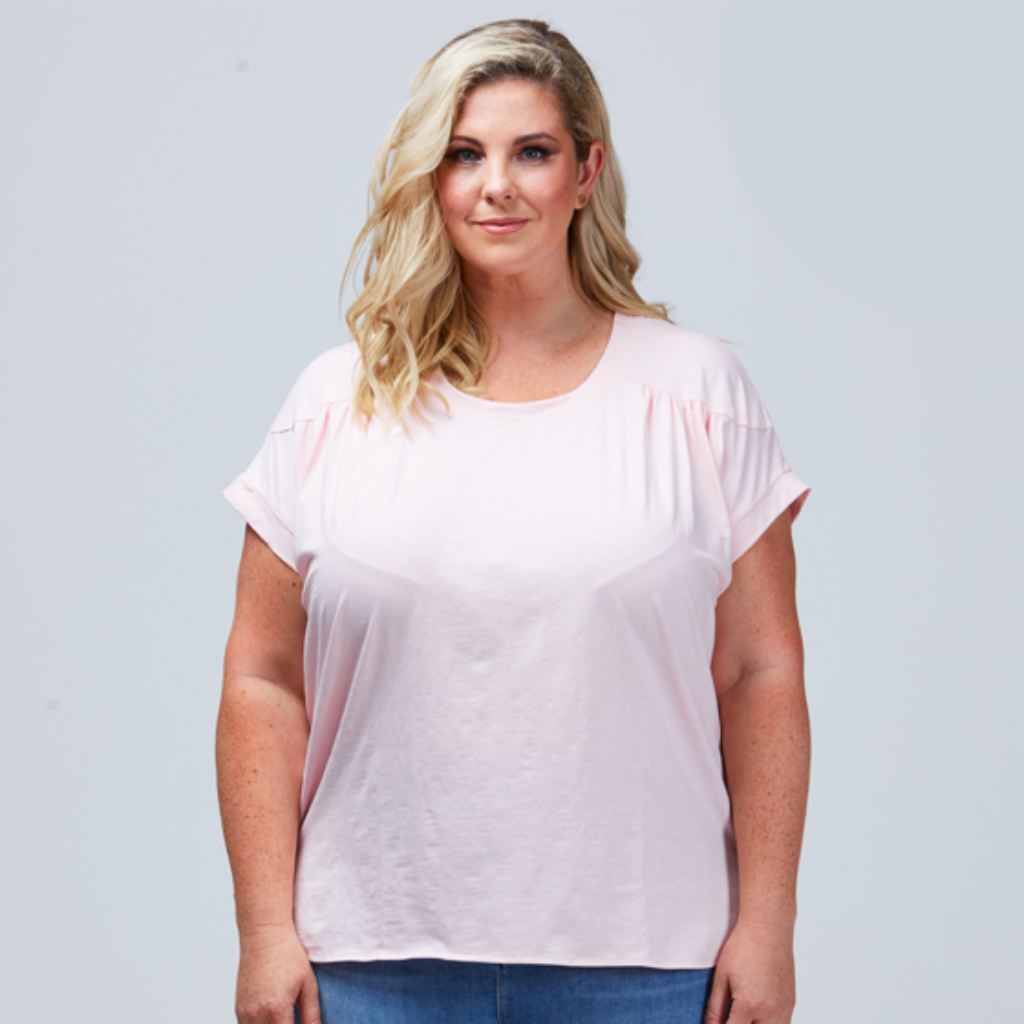 pink plus size womens tee