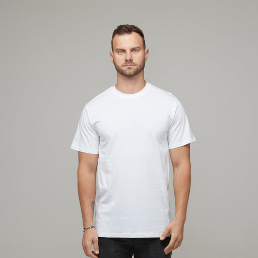 longline mens basic white tee