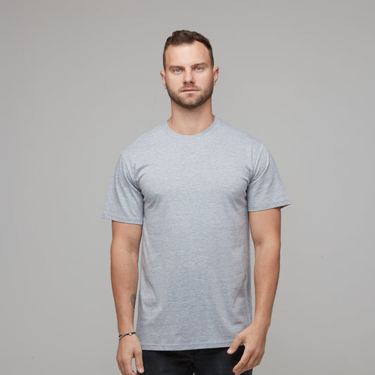 longline mens basic grey marle tee