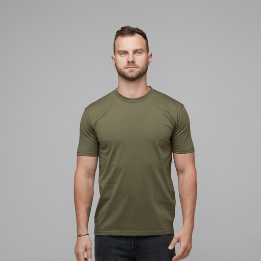 mens relaxed fit tee army green