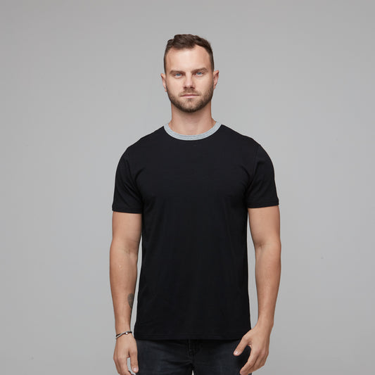 mens black and grey contrast tee