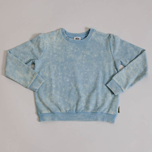 Zander Acid Wash Sweater Blue