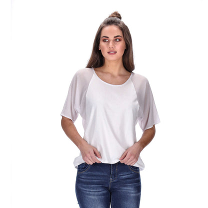 chiffon sleeved tee white