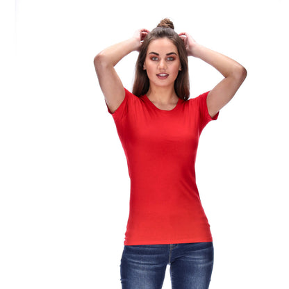 red fitted tee
