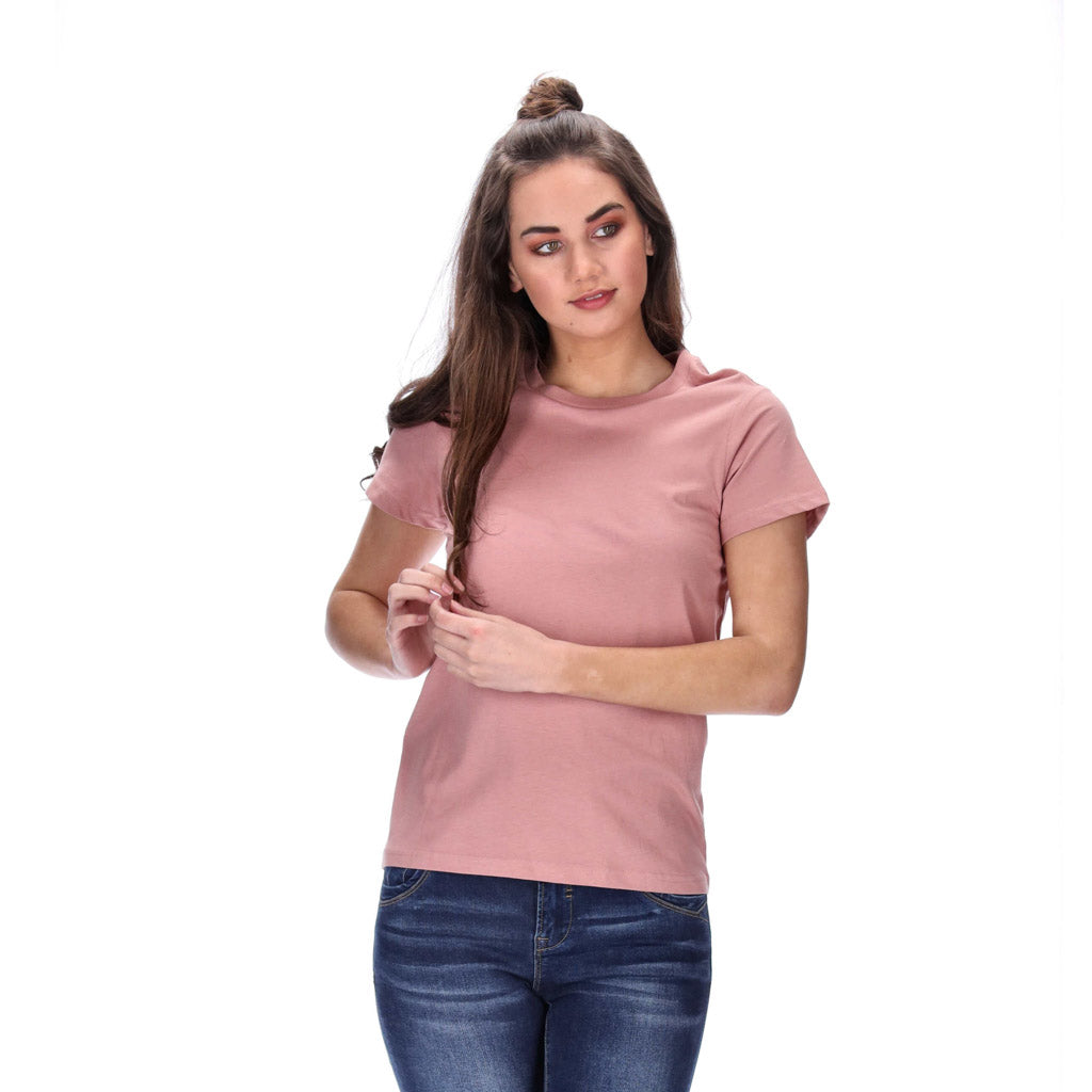 womens basic rose pink tee