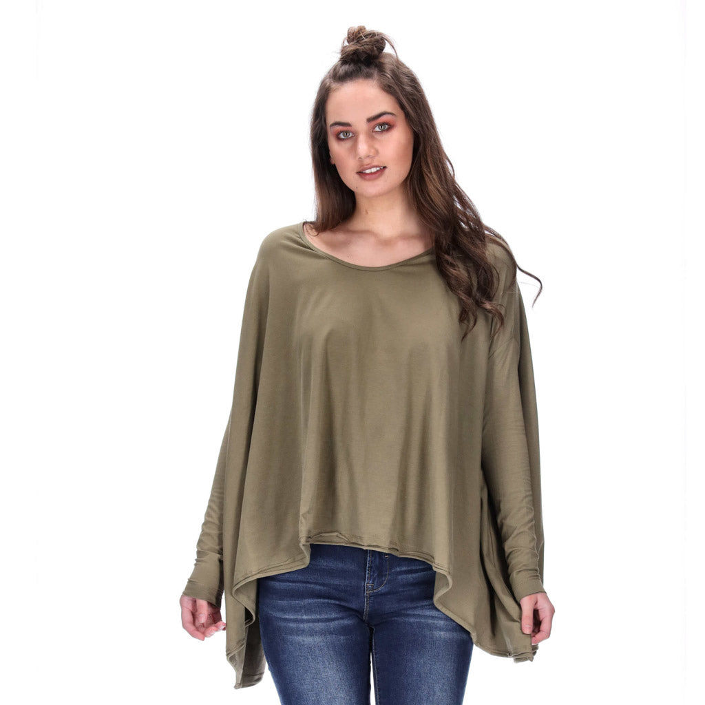 onesize flowey top olive green
