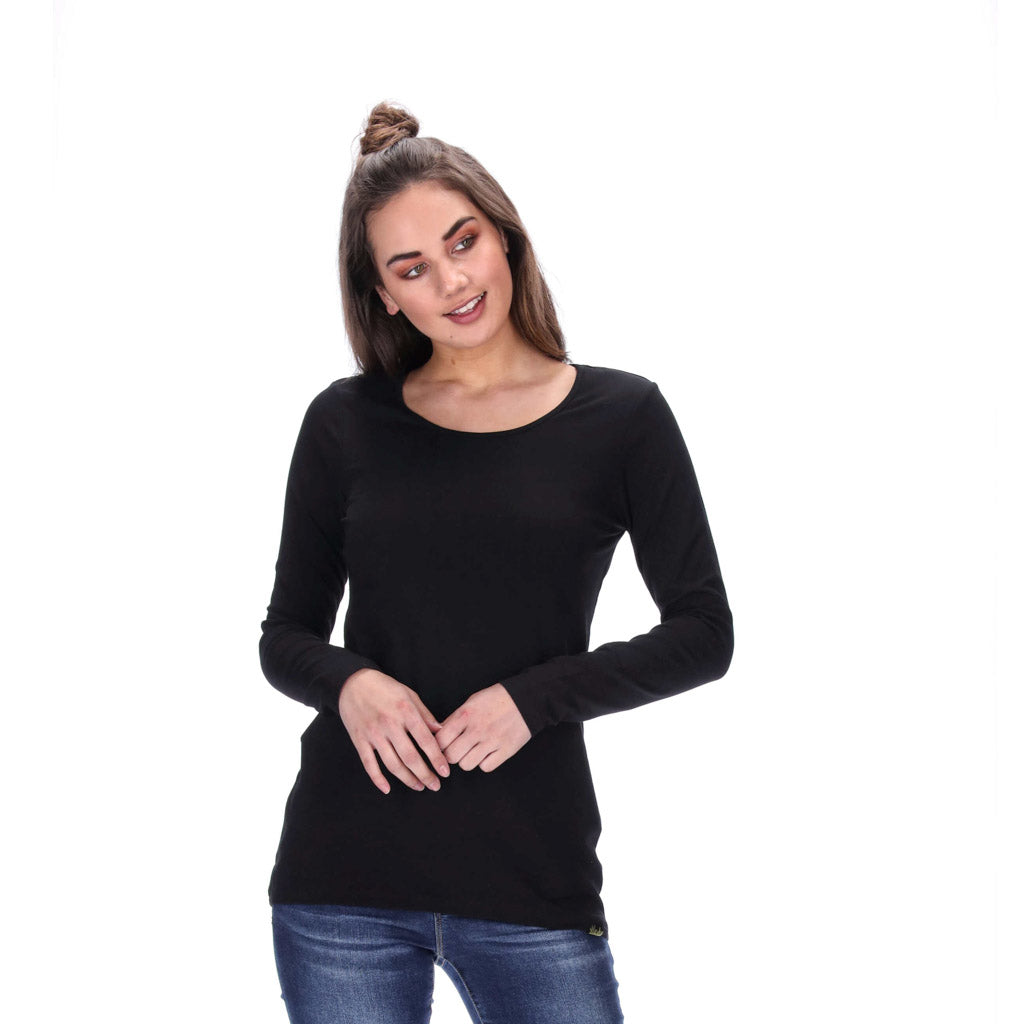 basic black long sleeve top